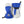 Hestra blue and white leather mittens with adjustable wrist straps