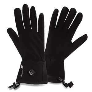 Pair of black Venture Heat heated gloves with adjustable wrist toggles