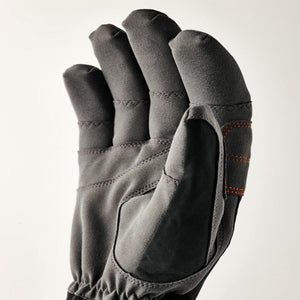Hestra grey glove with orange stitching detail