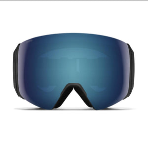 Smith Optics ski goggles with a blue mirrored lens and black frame