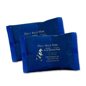 Two blue Polar Products reusable non-toxic body cooling packs