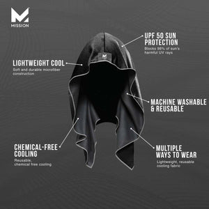 Mission Cooling Hoodie Towel - Black