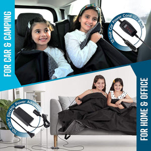 Zone Tech 12V Sherpa Fleece Travel Blanket - Grey