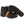Black work boot with K1 orange ice cleat traction device attached