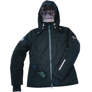 Volt Heat black hooded jacket with front zipper and Zero Layer branding