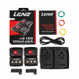 Lenz lithium pack rcB 1400 battery kit with charging cables and accessories