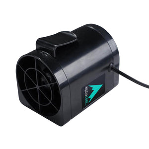 Alphacool black cylindrical water pump with power cable