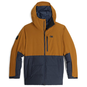 Outdoor Research hooded jacket in brown and navy blue