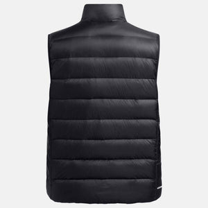 Back view of a black Under Armour insulated puffer vest