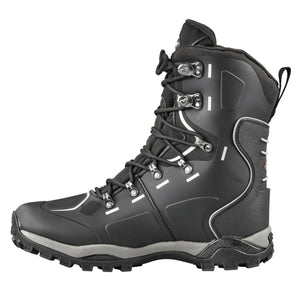 Black Baffin winter boot with lace up closure and lugged rubber sole