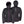 Fieldsheer women black hooded jacket with purple zipper and trim front and back view