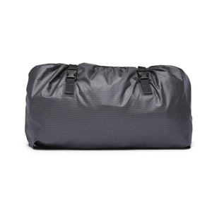 Black ripstop fabric compression sack with two black side release buckles