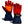 ActionHeat red and navy blue heated winter gloves with visible heating element grid