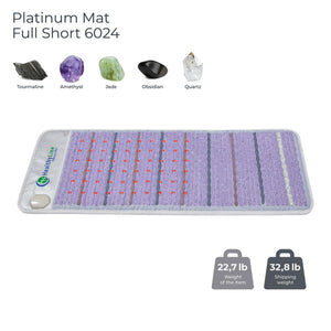HealthyLine Platinum Mat Full Short 6024 with tourmaline amethyst jade obsidian and quartz gemstones