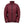 Maroon quilted puffer jacket with high collar and black front zipper