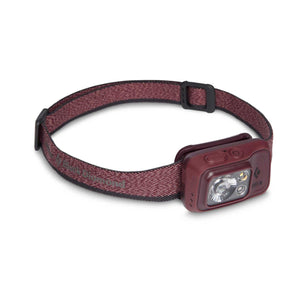 Black Diamond Spot-R headlamp in maroon with adjustable elastic strap