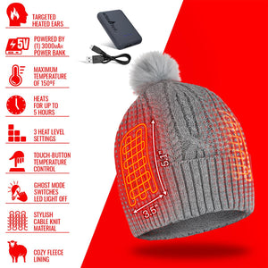 ActionHeat 5V Battery Heated Cable Knit Hat