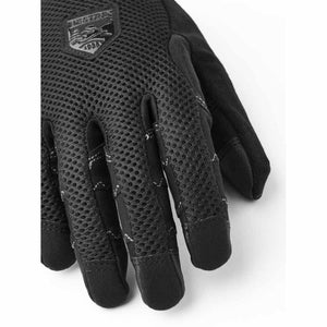 Hestra black mesh glove with logo patch