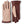 Brown leather and beige crochet knit gloves