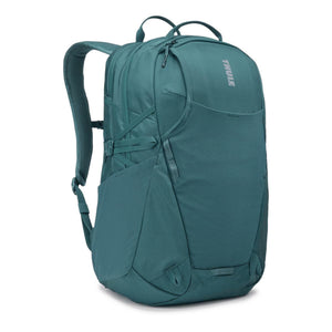 Teal Thule backpack with side compression straps and front pocket
