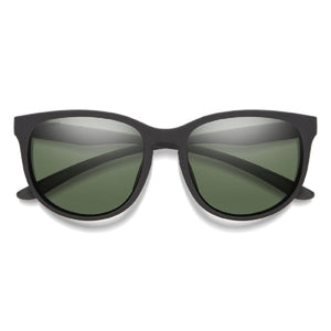 Smith Optics matte black sunglasses with green ChromaPop lenses