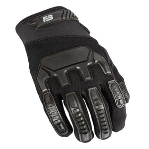 221B Tactical black protective glove with molded knuckle and finger guards