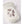 White fuzzy baby mitten with grey embroidered paw print design