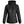 Black hooded heated jacket with front zipper and chest pocket