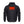 Back view of black Mobile Warming heated hoodie showing glowing red heating elements