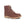 Brown lace up ankle boot with faux fur lining and thick rubber sole