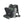 Black backpack with open compartments containing a laptop and hydration bladder