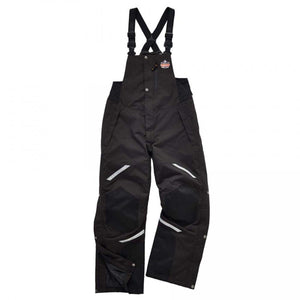 N-Ferno black insulated work bib overalls with adjustable straps and reflective accents