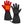 Pair of black heated winter gloves with visible orange heating element grid on the palm