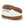 Acorn slipper with white fleece upper and tan suede trim