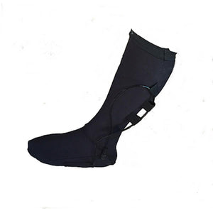 Black compression sock with attached electronic cable and connector