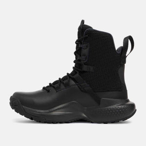 Under Armour black tactical boot with high top mesh and leather construction
