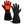 Pair of black Fan-Tex heated gloves with visible heating element graphic