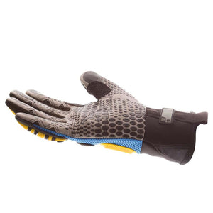 Impacto anti-vibration work glove with textured grip and yellow padding