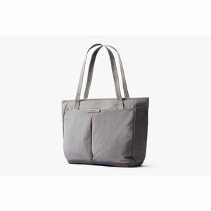 Bellroy grey tote bag with dual front pockets and shoulder straps