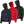 Three Pioneer heated softshell jackets in navy red and black with hoods