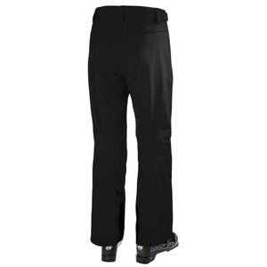 Back view of black Helly Hansen ski pants with HH logo