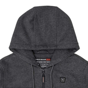 Dark grey Radians heated hoodie with drawstring hood and brand logo patch