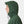Profile view of a person wearing a dark green hooded jacket