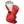 Hestra red and white leather ski gloves with adjustable wrist strap