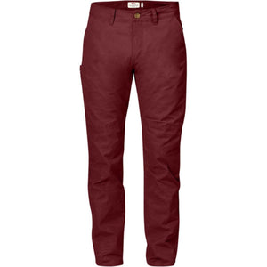 Fjallraven dark red outdoor trousers with button closure