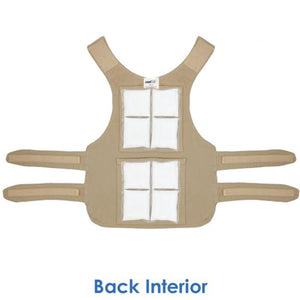 Cool58 cooling vest back interior with white ice pack inserts