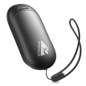 Black ActionHeat rechargeable hand warmer with wrist strap