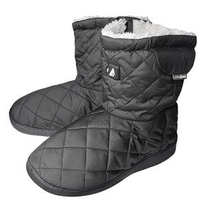 ActionHeat black quilted heated boots with white fleece lining