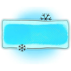 BeKOOOL blue rectangular graphic with snowflake icons