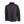 Black quilted puffer jacket with front zipper and chest pocket